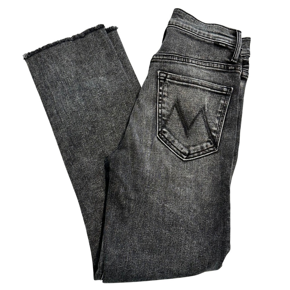 MOTHER Straight Leg Jeans in Washed Black